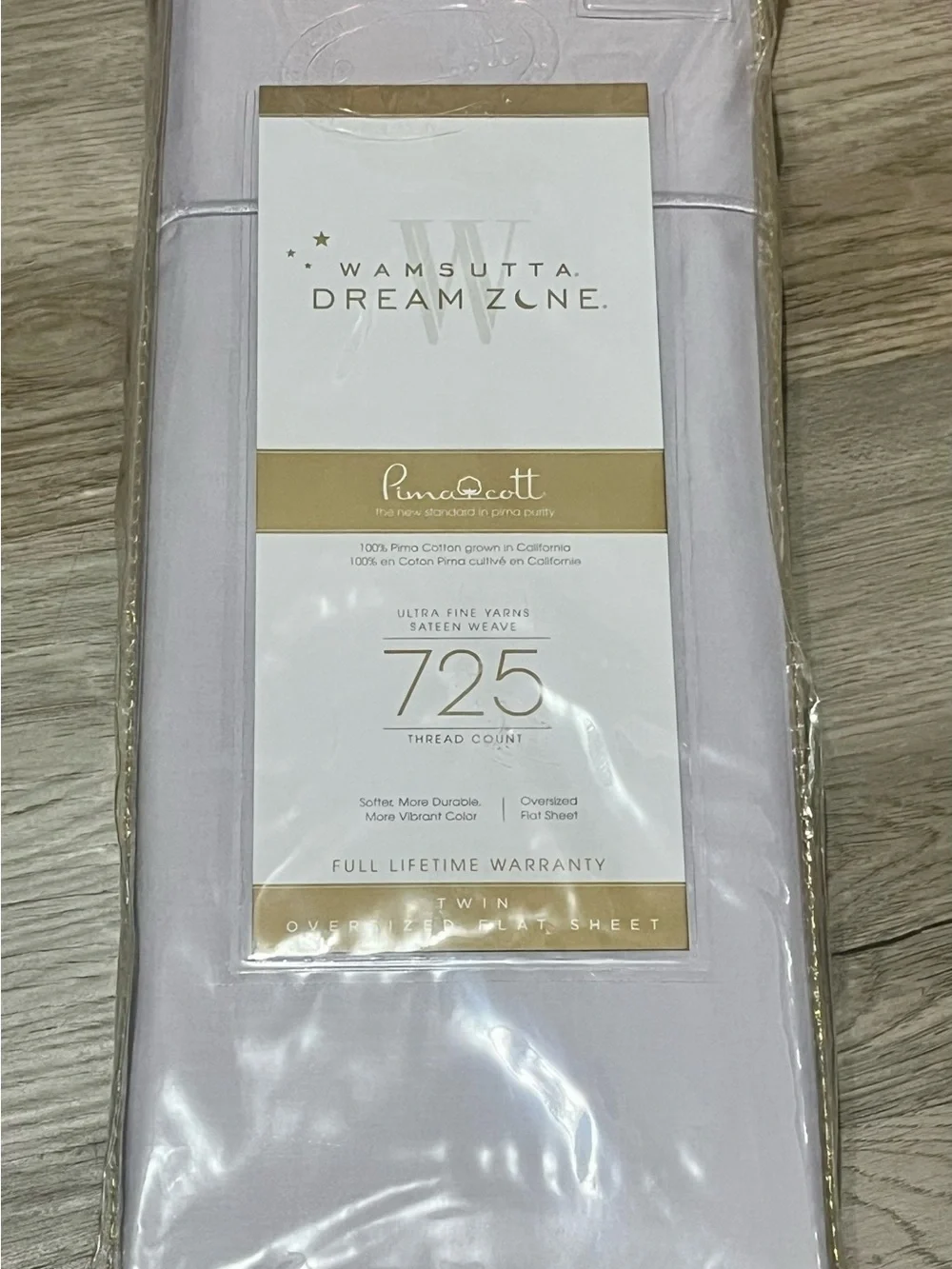 BRAND NEW WAMSUTTA Dream Zone 725 TC TWIN OVERSIZED Lavender FLAT SHEET ONLY